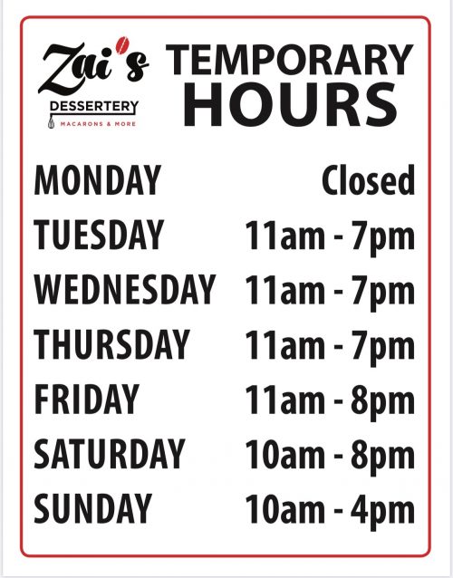 Temporary Hours of Operation he BEst Bakery in Bergen County